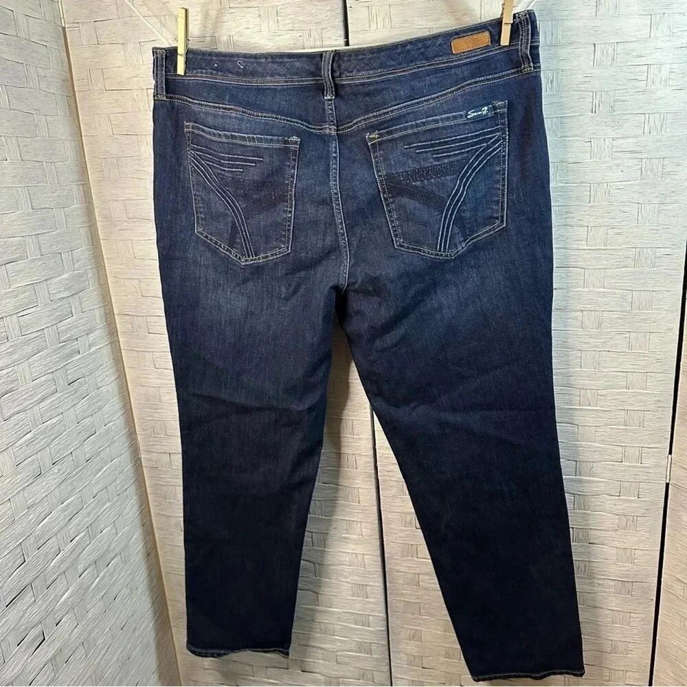 Seven7 womens denim blue jeans ankle stretch casual streetwear pockets plus size - Picture 2 of 9